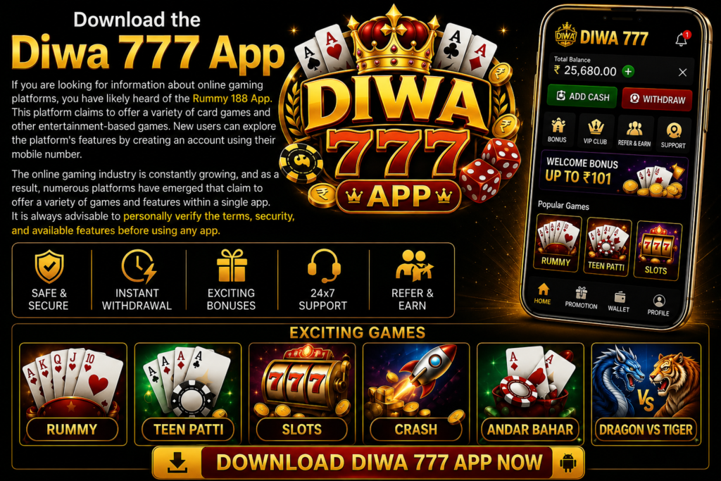 Download the Diwa 777 Apps.
