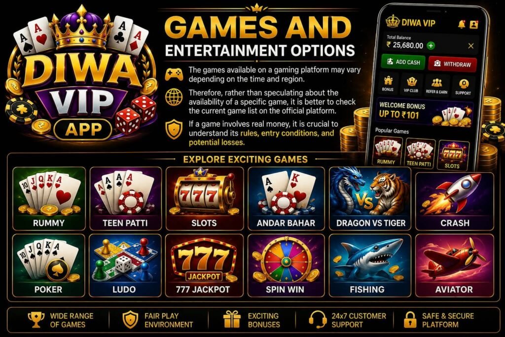 Games and Entertainment Options.