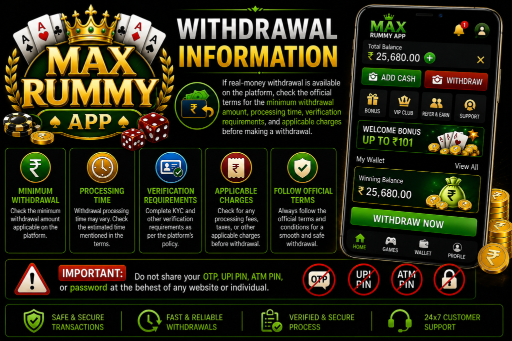Withdrawal information
-