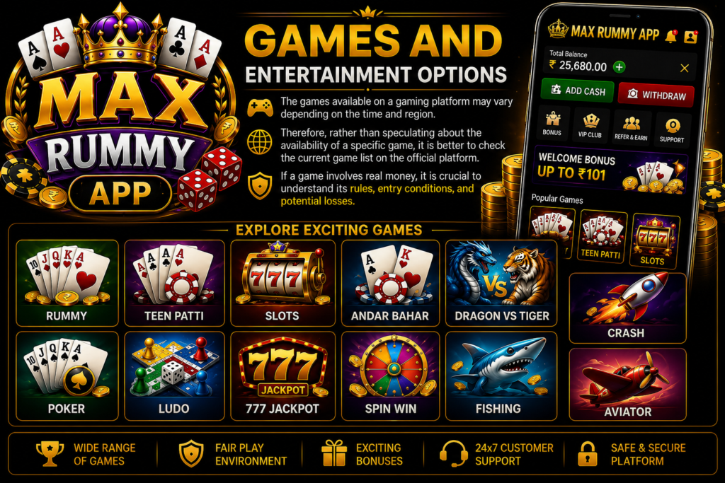 Games and Entertainment Options.
