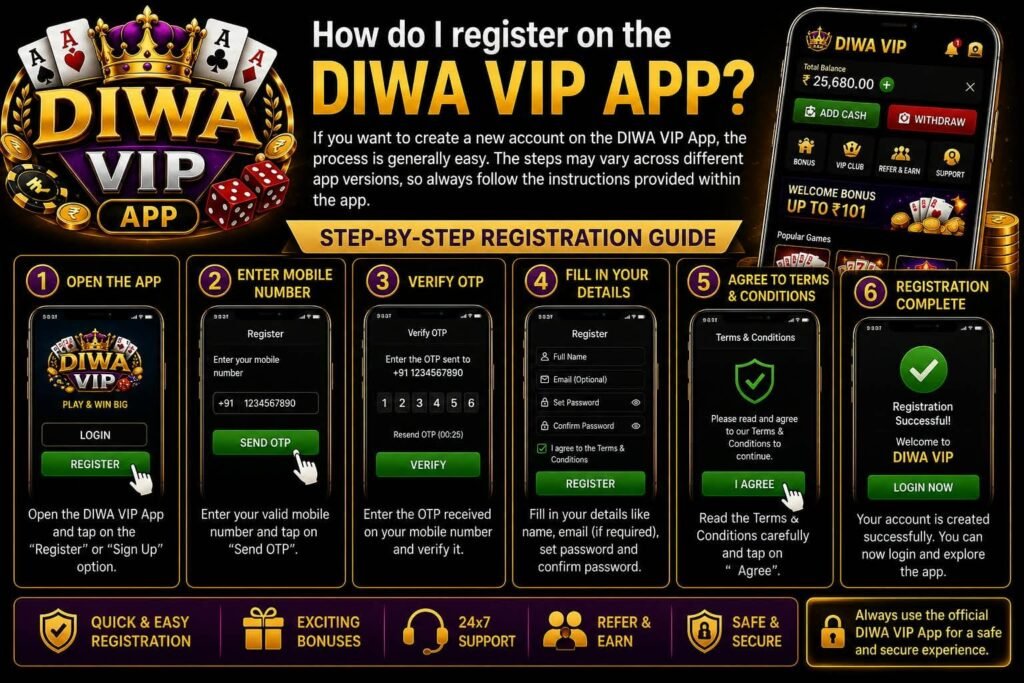 How do I register on the Diwa Vip App?