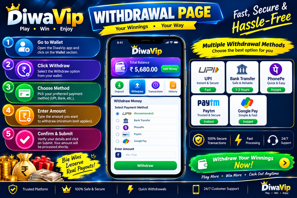 How to Withdraw Money from Diwa Vip App